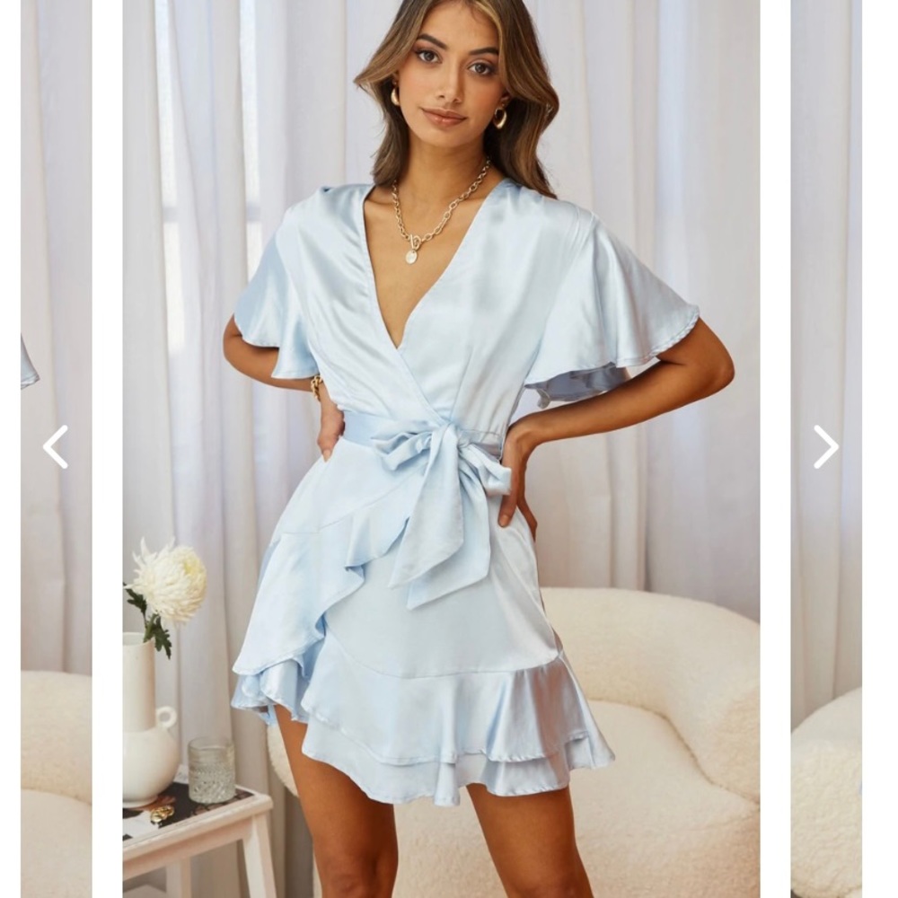 Blue silk wrap dress!